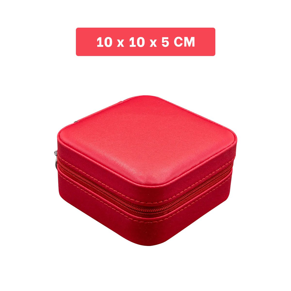 PACK6 CAJA PARA MUJER CON ESPEJO CUERO PU ROJO ELEGANTE - 4