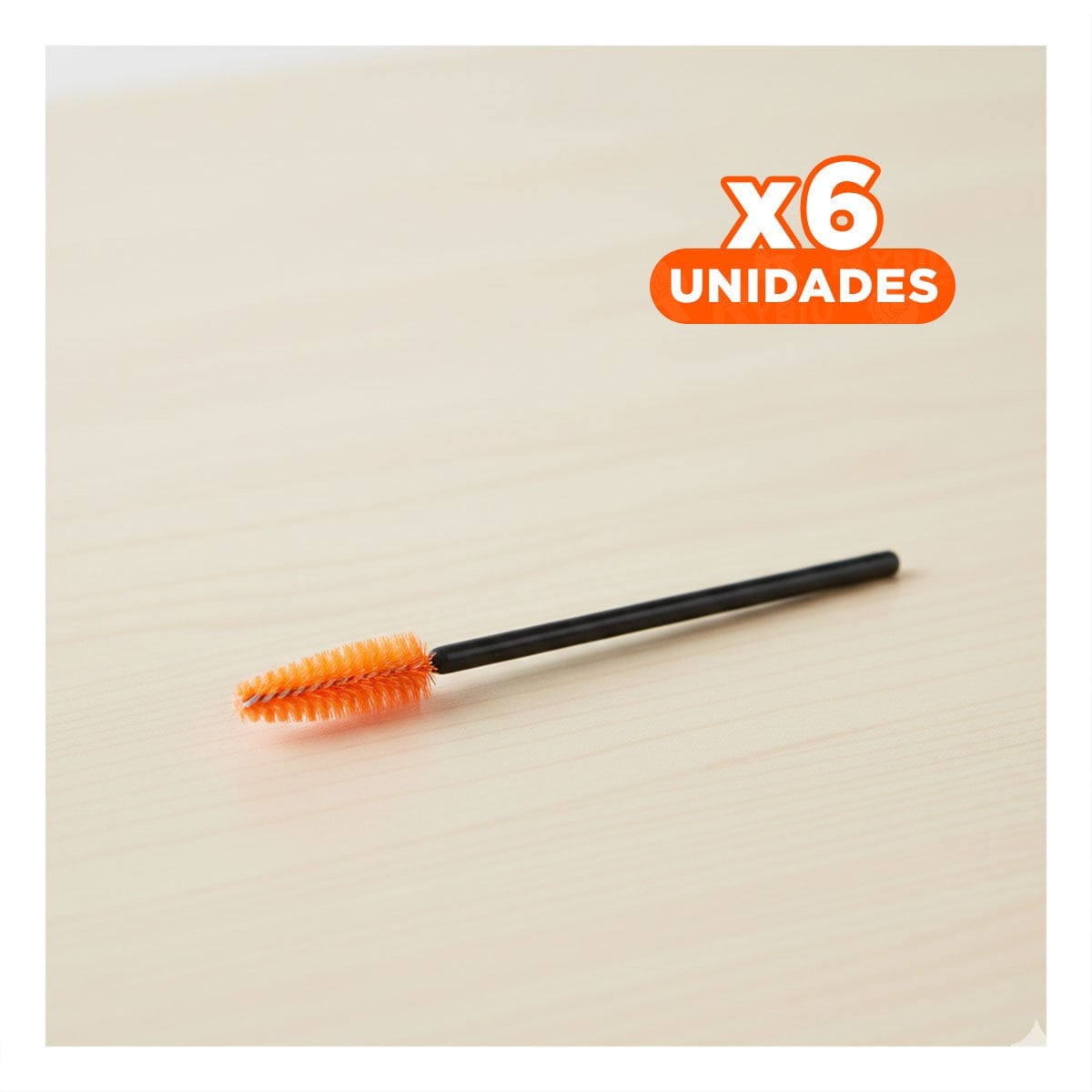 PACK6 CEPILLO PARA EXTENSION DE PESTAÑA SILICONA 12 PZS NARANJA Y+REGALO STICKER - 1