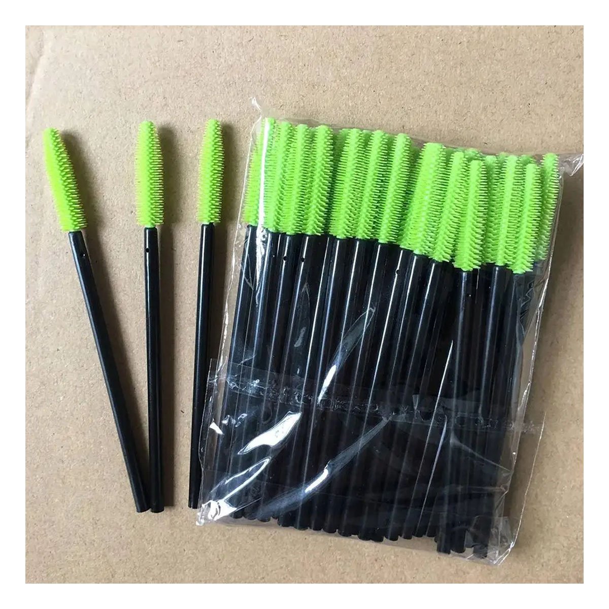 PACK6 CEPILLO PARA EXTENSION DE PESTAÑA SILICONA 12 PZS VERDE LIMON Y+REGALO STICKER - 5