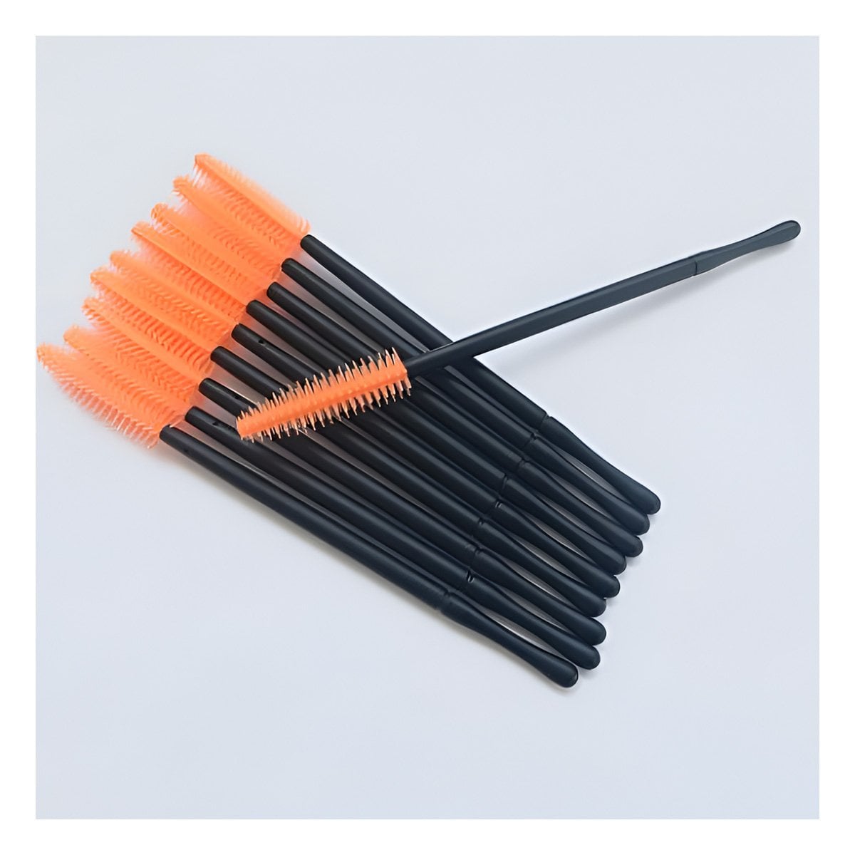 PACK6 BROCHA PARA MAQUILLAJE DE SILICONA 12 PZS NARANJA PESTAÑA Y CEJA - 3