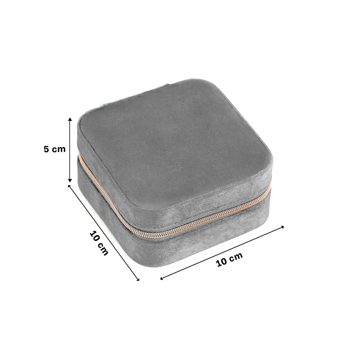 JOYERO DE VIAJE TERCIOPELO PLOMO PARA MUJER Y+LIGAS REGALO - 4