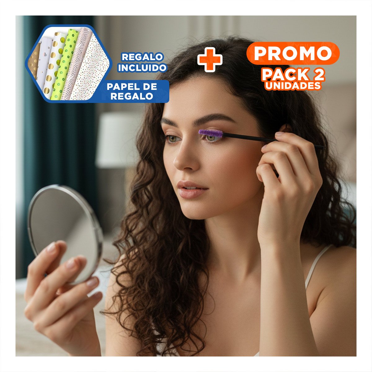 PACK2 BROCHA FLEXIBLE DE SILICONA PARA PESTAÑA Y CEJA 12 PZS MORADO Y+PAPEL REGALO - 1