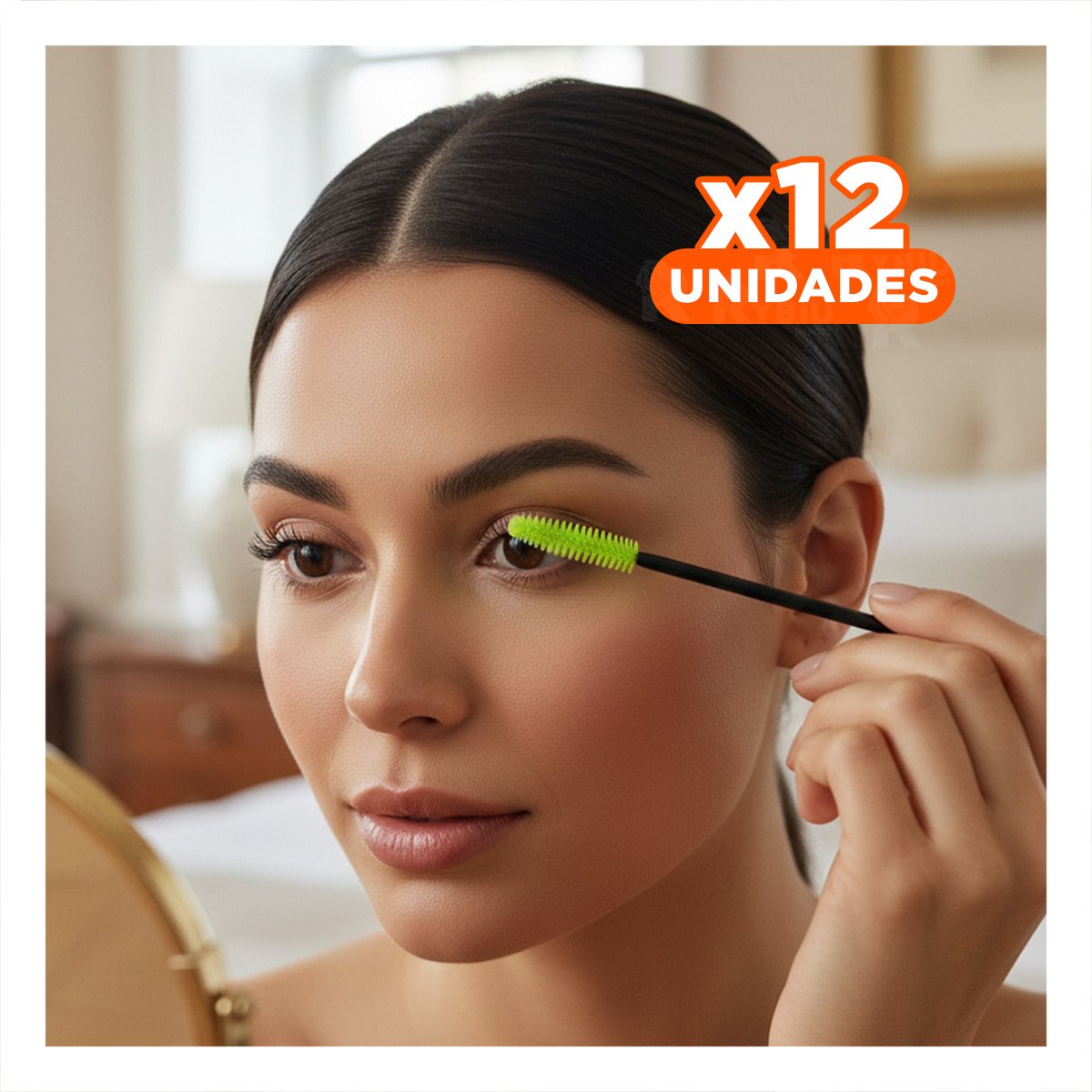 PACK12 PEINE PARA EXTENSION DE PESTAÑA SILICONA 12 PZS VERDE LIMON - 1