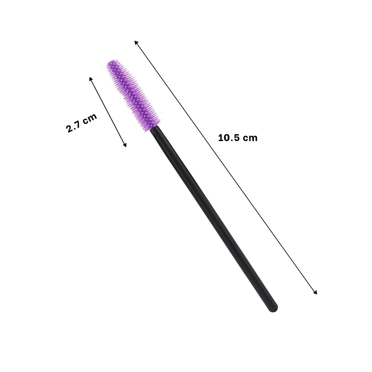 PACK6 BROCHA PARA MAQUILLAJE DE SILICONA 12 PZS MORADO PESTAÑA Y CEJA - 4