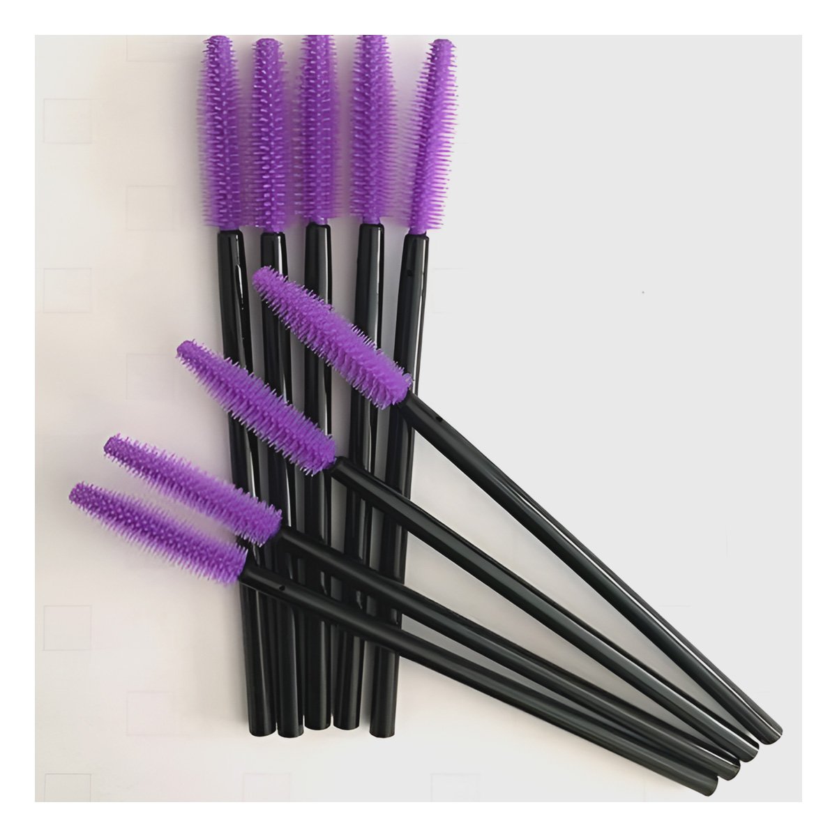 PACK6 BROCHA PARA MAQUILLAJE DE SILICONA 12 PZS MORADO PESTAÑA Y CEJA - 5