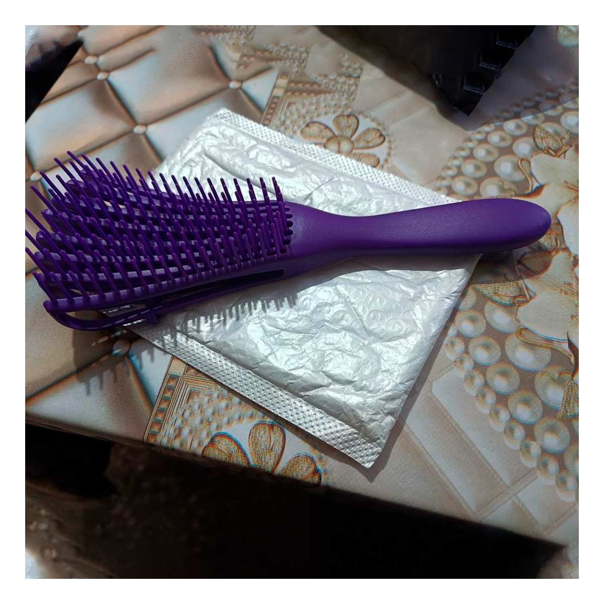 PACK12 CEPILLO RESISTENTE DESENREDANTE MORADO PARA CABELLO LARGO - 5