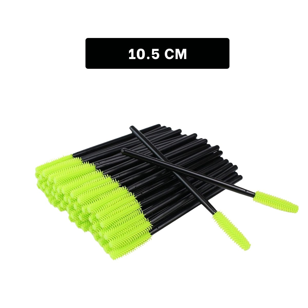 PACK4 CEPILLO PARA MAQUILLAJE DE SILICONA 12 PZS VERDE LIMON PESTAÑA Y CEJA - 4