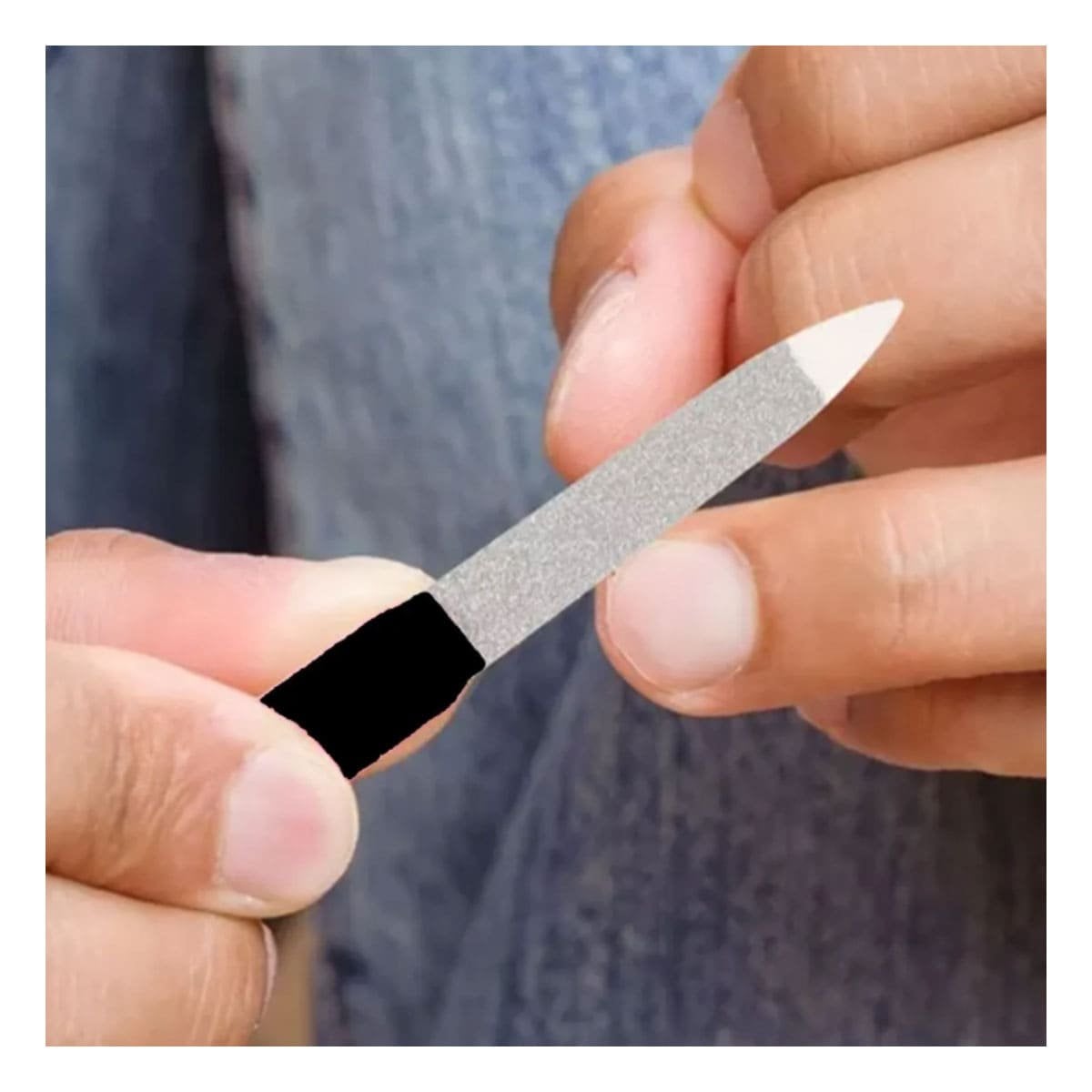PACK12 PULIDOR PARA MANICURE CON SACA CUTICULAS NEGRO Y PLATEADO - 5