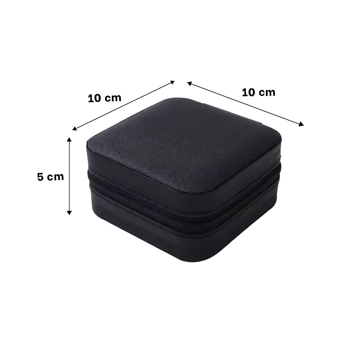 JOYERO PORTATIL CON ESPEJO PARA LLEVAR JOYAS DE COLOR NEGRO - 4