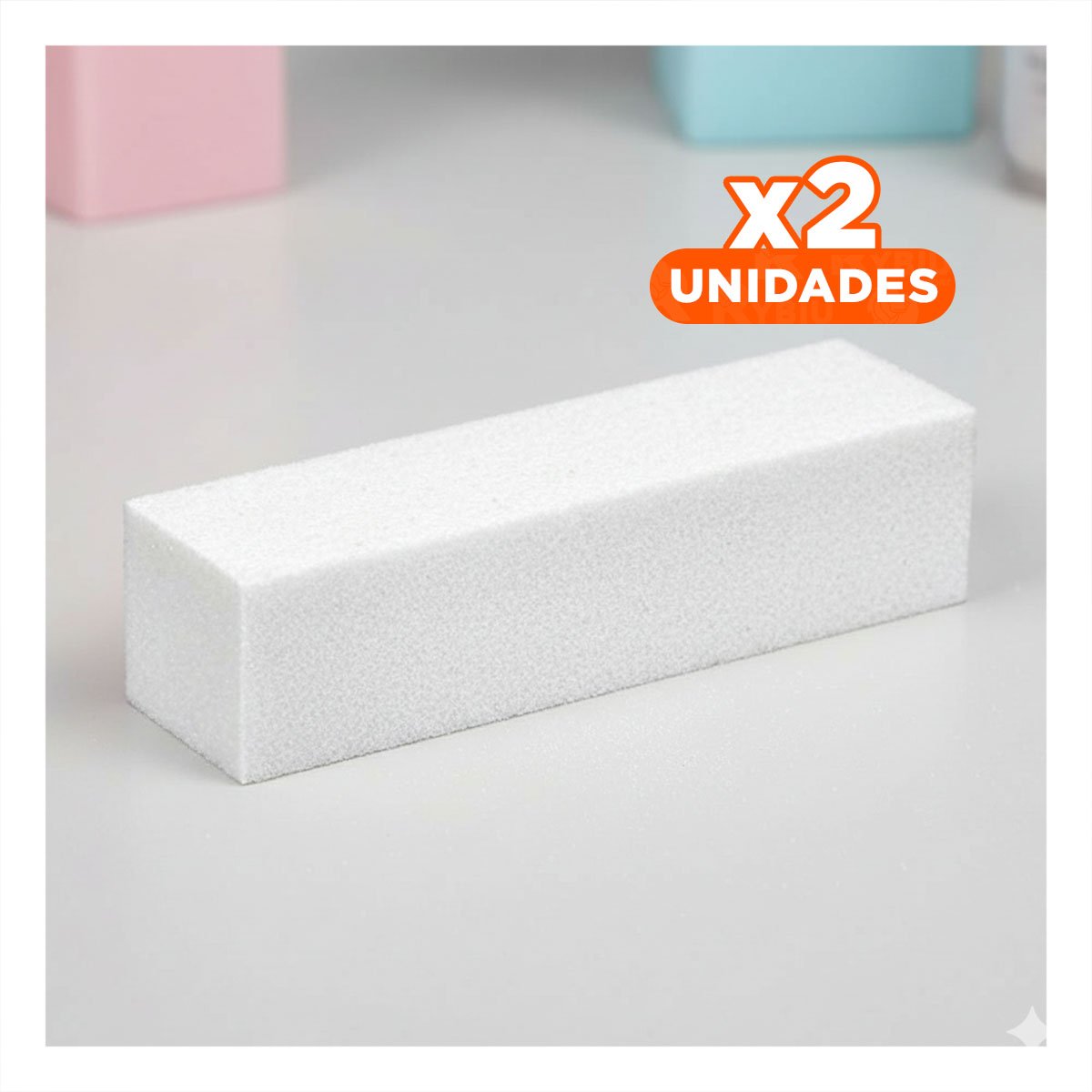 PACK2 HERRAMIENTA RESISTENTE DE UÑAS BLOQUE BLANCO PARA MANOS Y+REGALO STICKER - 1