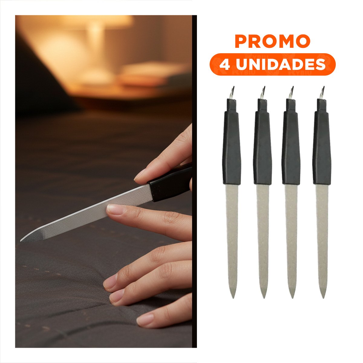PACK4 HERRAMIENTA ERGONOMICA DE UÑAS NEGRO Y PLATEADO CON SACA CUTICULAS Y+REGALO STICKER - 1