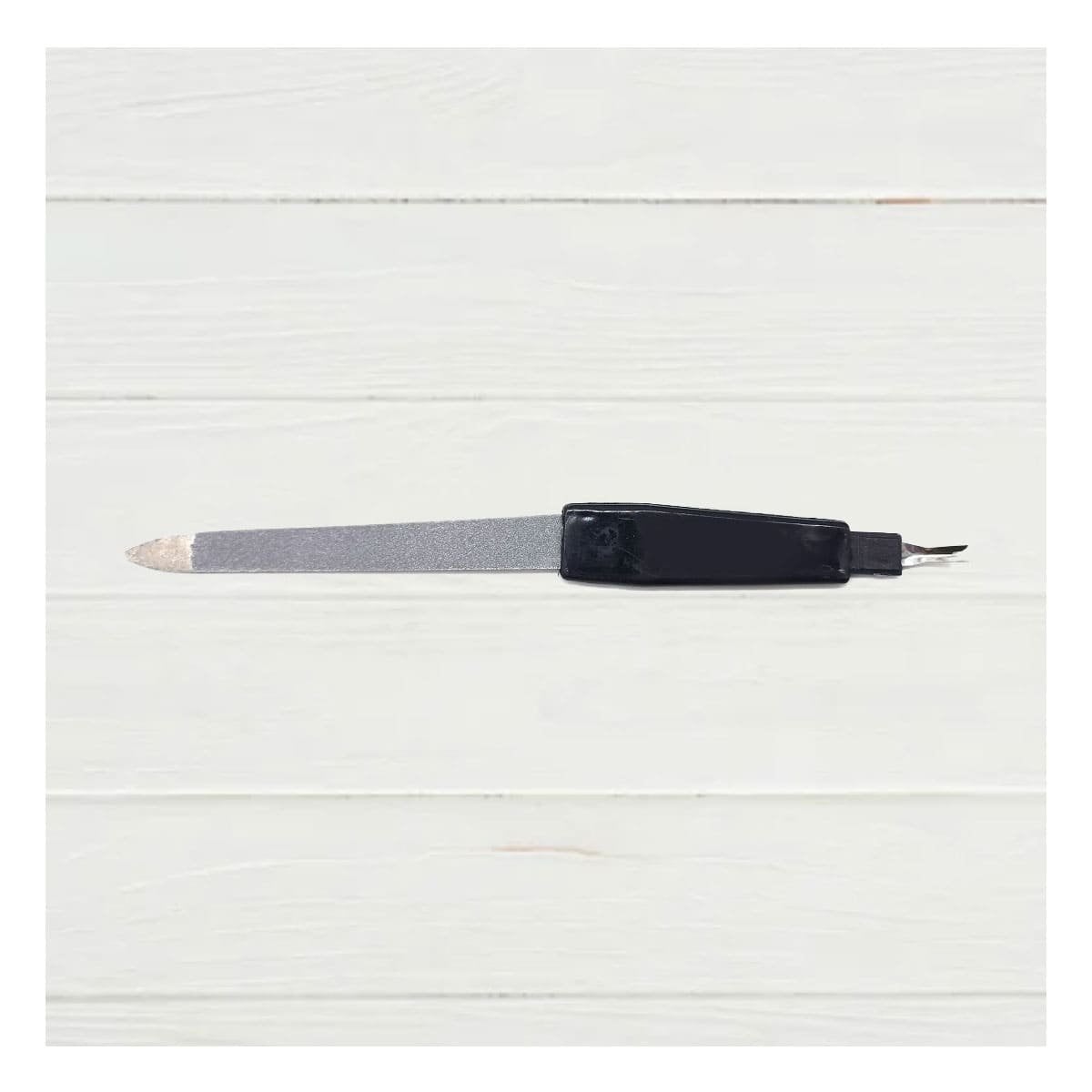 PACK4 HERRAMIENTA ERGONOMICA DE UÑAS NEGRO Y PLATEADO CON SACA CUTICULAS Y+REGALO STICKER - 3