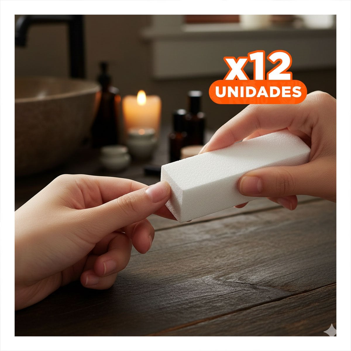PACK12 PULIDOR PARA MANICURE BLOQUE BLANCO DE UÑAS - 1