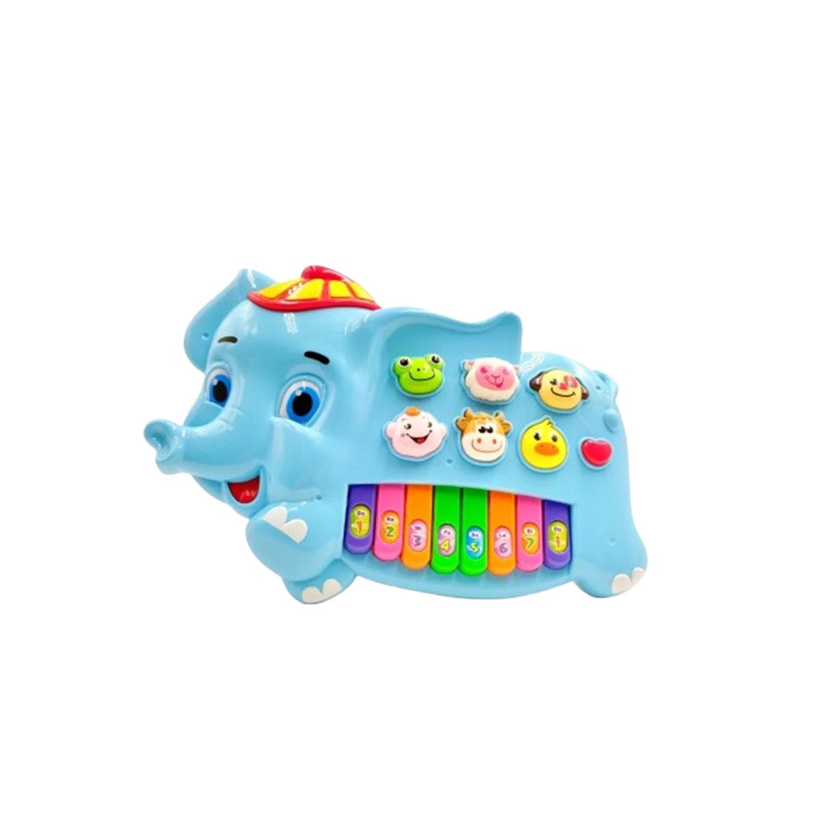 PACK2 TECLADO SONORO ELEFANTE CON GORRO NUMEROS Y ANIMALES PARA APRENDER Y+REGALO STICKER - 2
