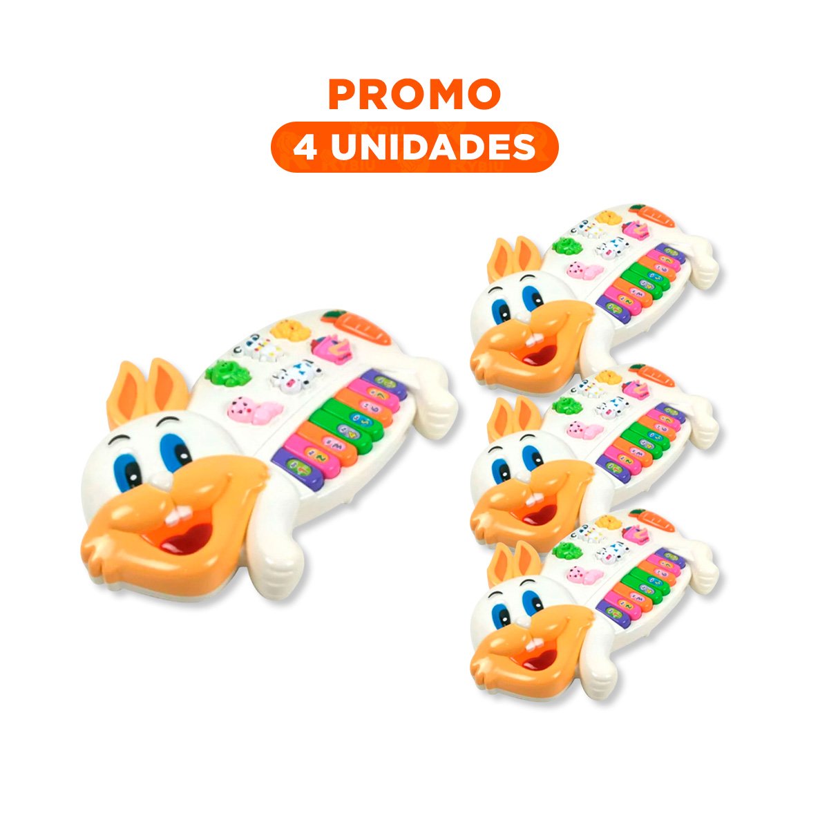PACK4 JUEGO SONORO CONEJO CON NUMEROS Y ANIMALES PARA DIVERSION Y+REGALO STICKER - 1