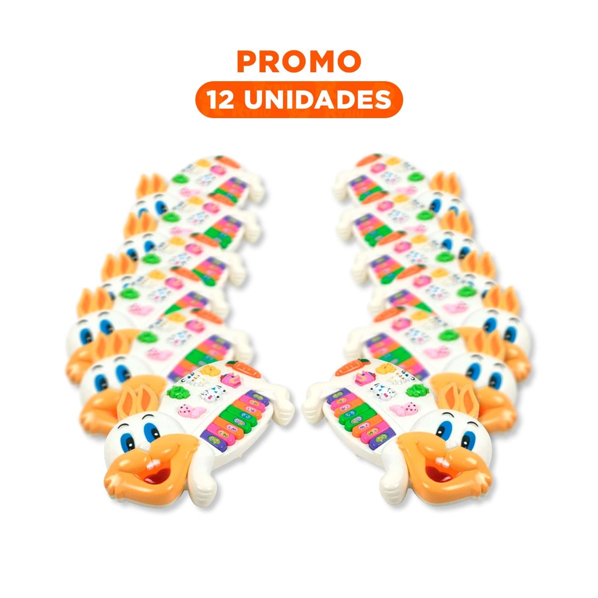 PACK12 PIANO EDUCATIVO CONEJO CON NUMEROS Y ANIMALES PARA JUEGO DIDACTICO Y+REGALO STICKER - 1