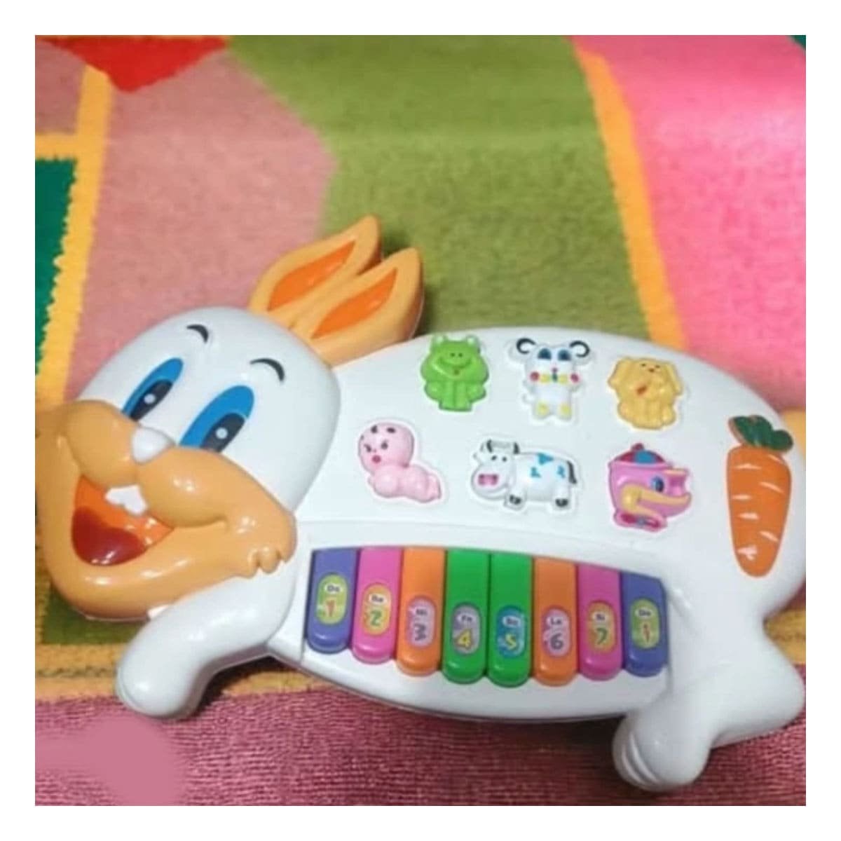 PACK2 TECLA MUSICAL CONEJO CON NUMEROS Y ANIMALES PARA JUEGO Y+PAPEL REGALO - 2