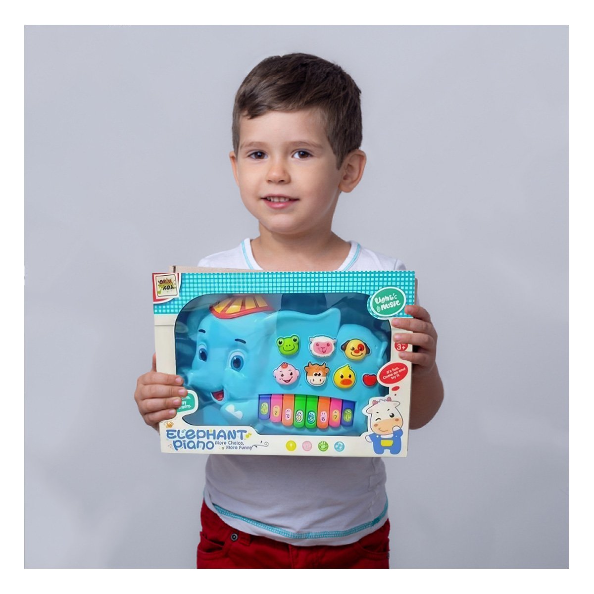 PACK4 INSTRUMENTO MUSICAL ELEFANTE CON GORRO NUMEROS Y ANIMALES PARA CASA - 2
