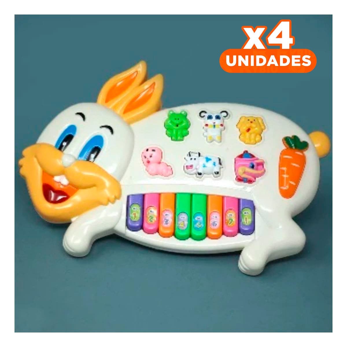 PACK4 JUEGO MUSICAL CONEJO CON NUMEROS Y ANIMALES PARA CASA - 1