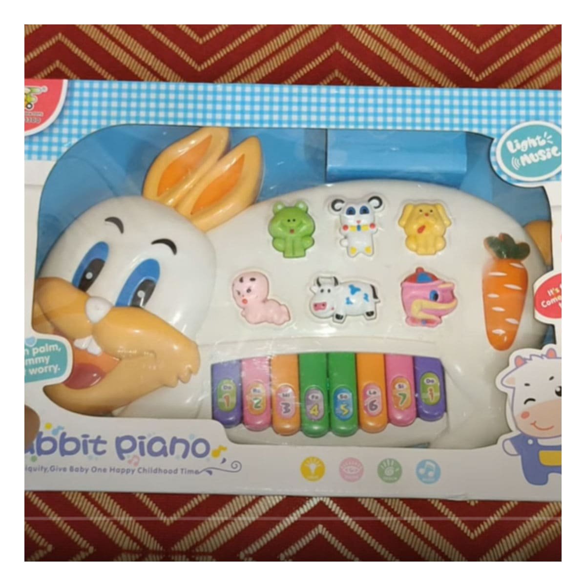 PIANO DIDACTICO CONEJO CON NUMEROS Y ANIMALES PARA JUEGO EN CASA Y+PAPEL REGALO - 3