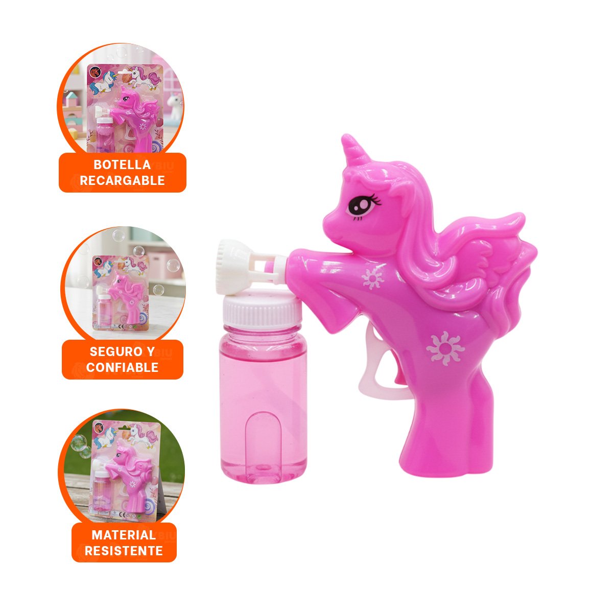 JUGUETE DE BURBUJAS CON FIGURA DE UNICORNIO PARA JUEGOS AL AIRE LIBRE - 3