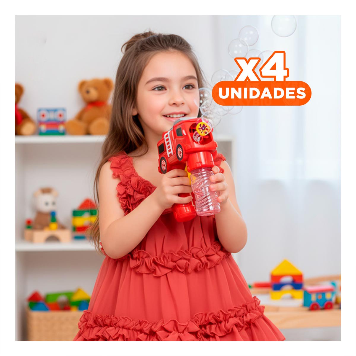 PACK4 LANZADOR DE BURBUJAS PORTATIL CAMION PARA JUEGOS RECREATIVOS DIARIOS - 1