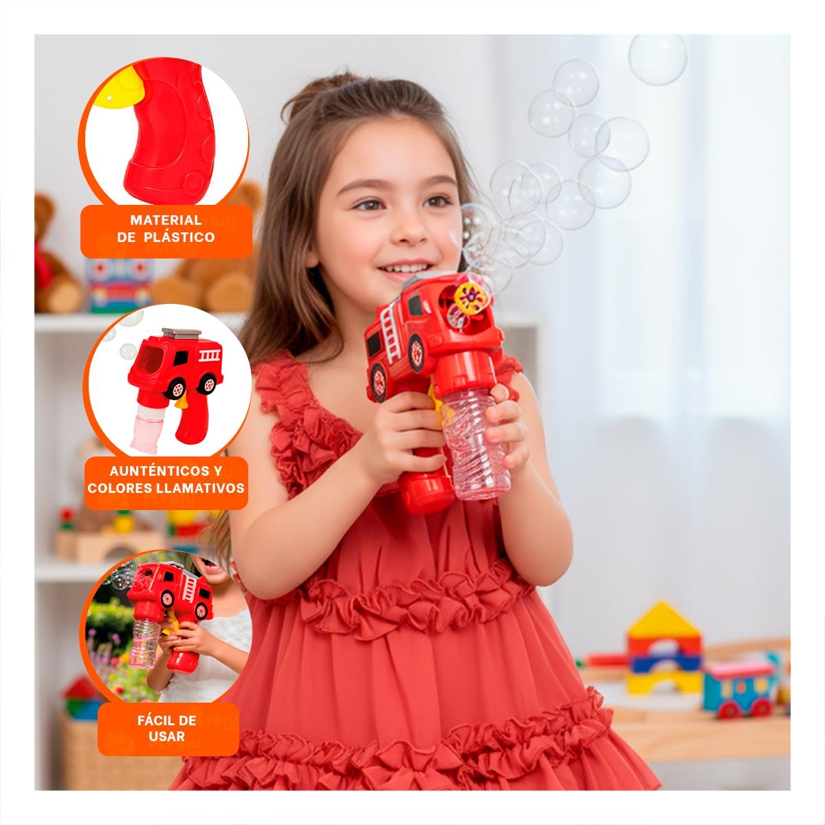 PACK4 LANZADOR DE BURBUJAS PORTATIL CAMION PARA JUEGOS RECREATIVOS DIARIOS - 3