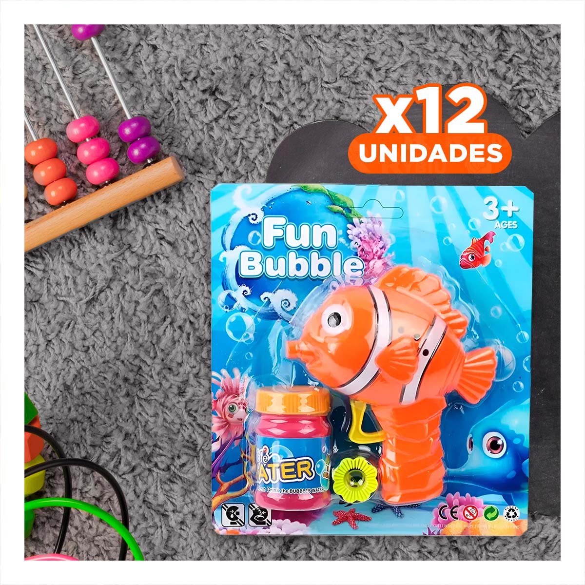 PACK12 ACCESORIO DE BURBUJAS DE PEZ PARA DIVERSION AL AIRE LIBRE - 1