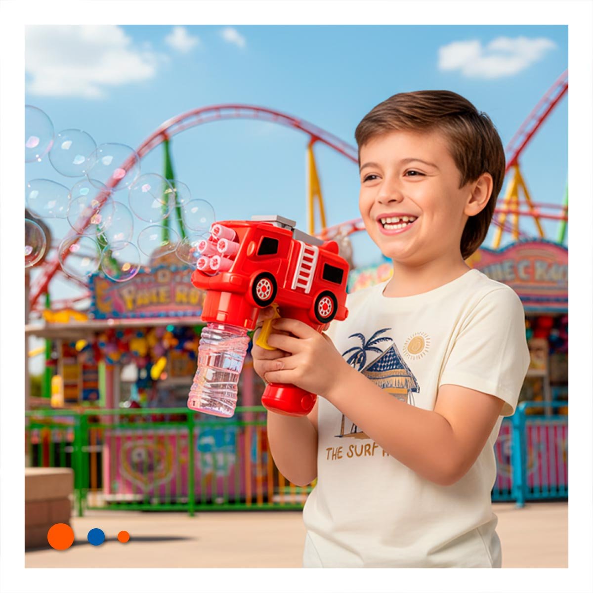 PACK12 PROYECTOR DE BURBUJAS INFANTIL CAMION PARA JUEGOS SOCIALES Y+REGALO STICKER - 3