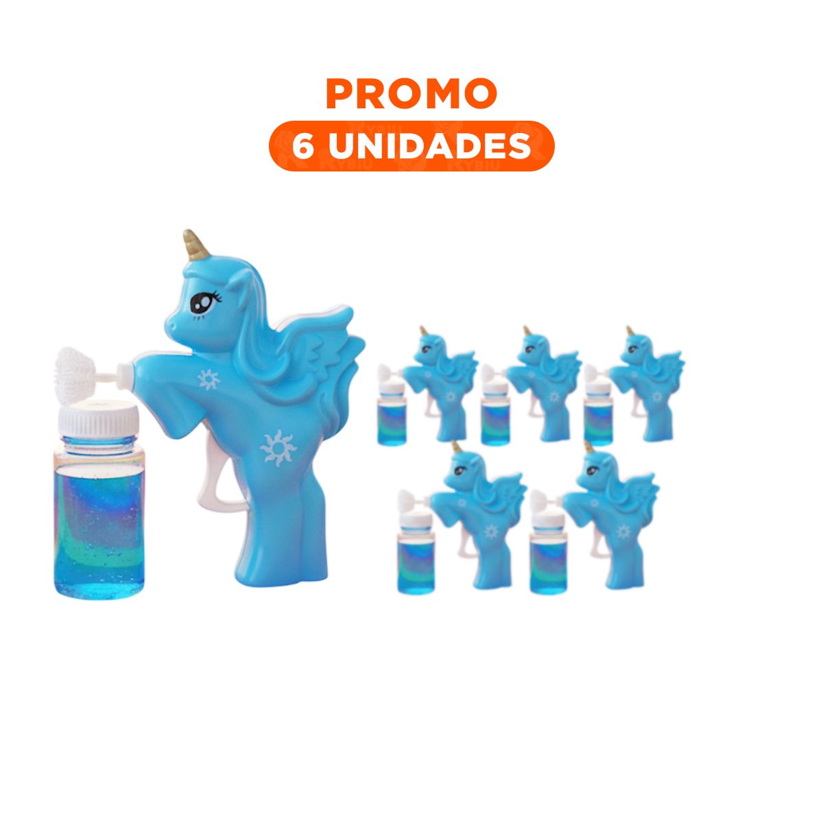 PACK6 CREADOR DE BURBUJAS DE UNICORNIO PARA JUEGO ACTIVO INFANTIL - 1