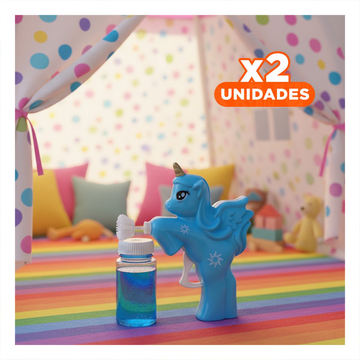 PACK2 JUGUETE DE BURBUJAS DE UNICORNIO PARA DIVERSION INFANTIL Y+REGALO STICKER - 1