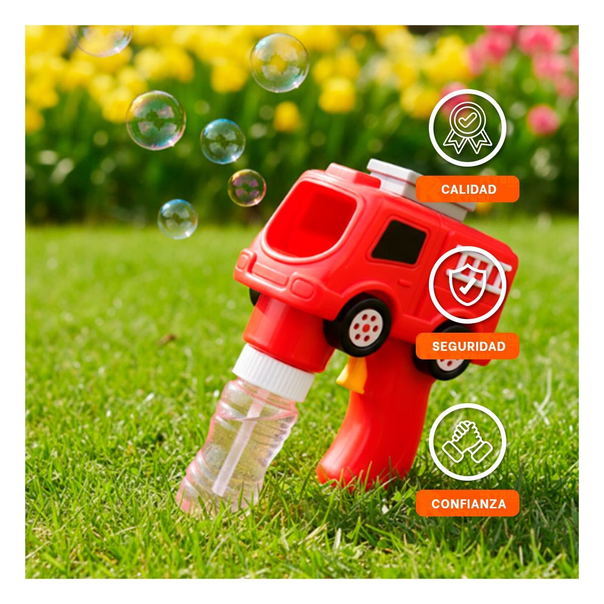 EMISOR DE BURBUJAS INFANTIL CON FORMA DE CAMION PARA JUEGOS RECREATIVOS Y+PAPEL REGALO - 5