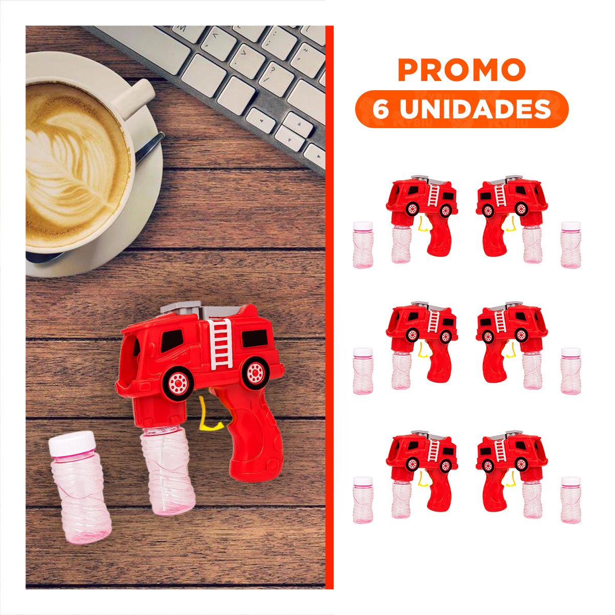 PACK6 PROYECTOR DE BURBUJAS CREATIVO CAMION PARA REUNIONES FAMILIARES - 1