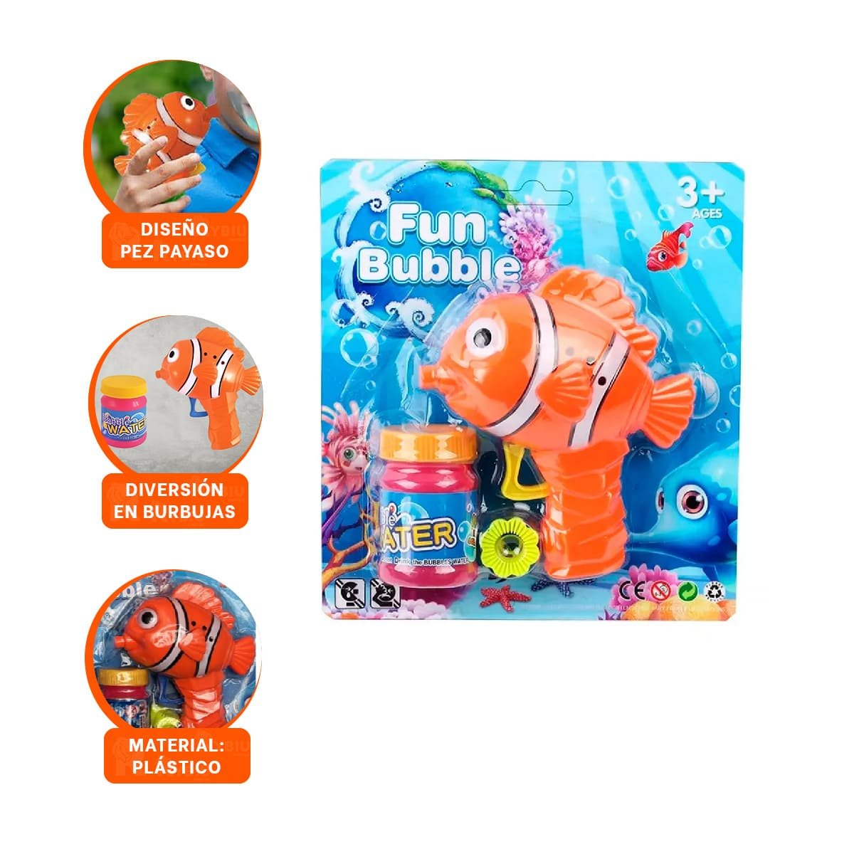 LANZADOR DE BURBUJAS DE PEZ PARA JUEGOS AL AIRE LIBRE Y EN CASA - 3