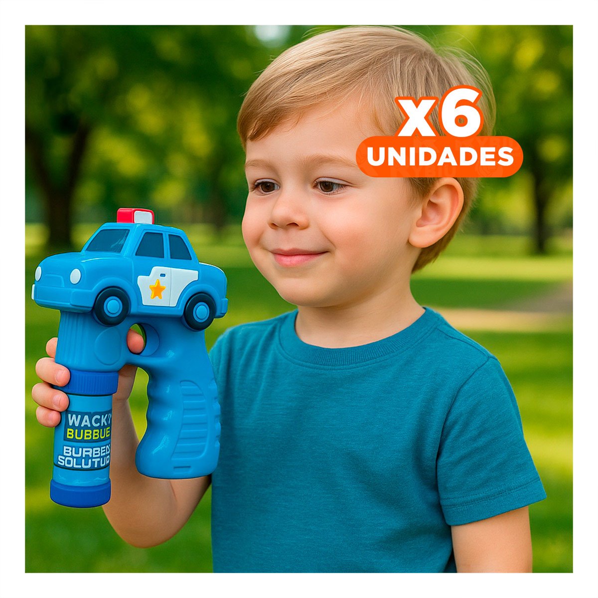 PACK6 PROYECTOR DE BURBUJAS CAMION PARA INFANTES CON DIVERSION EXTERIOR Y+REGALO STICKER - 1