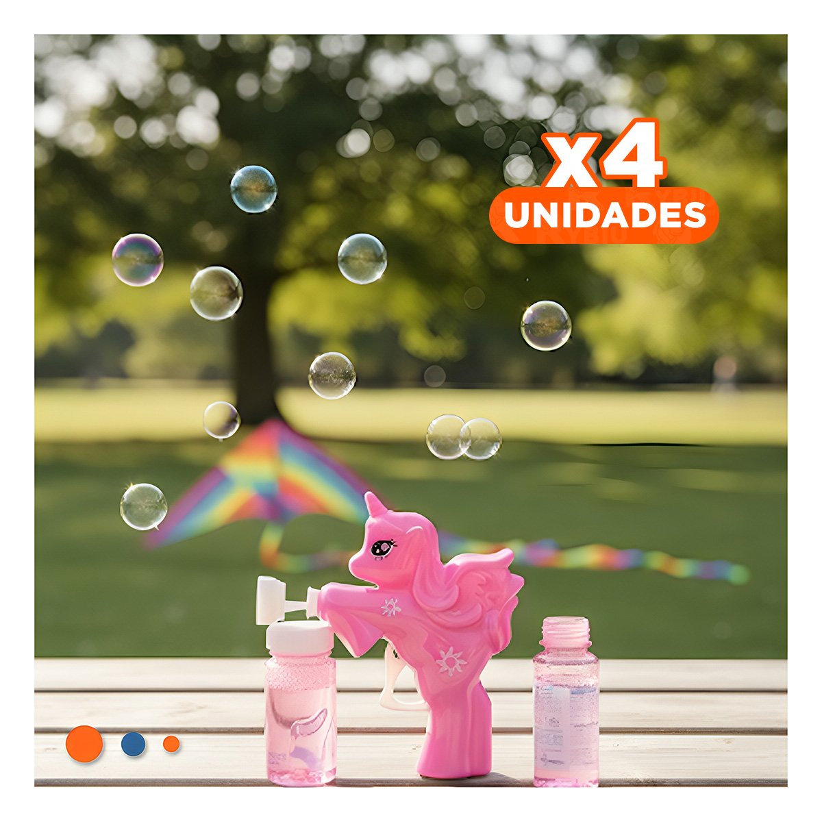 PACK4 ARTICULO RECREATIVO DE BURBUJAS CON UNICORNIO PARA CASA Y PATIO - 1