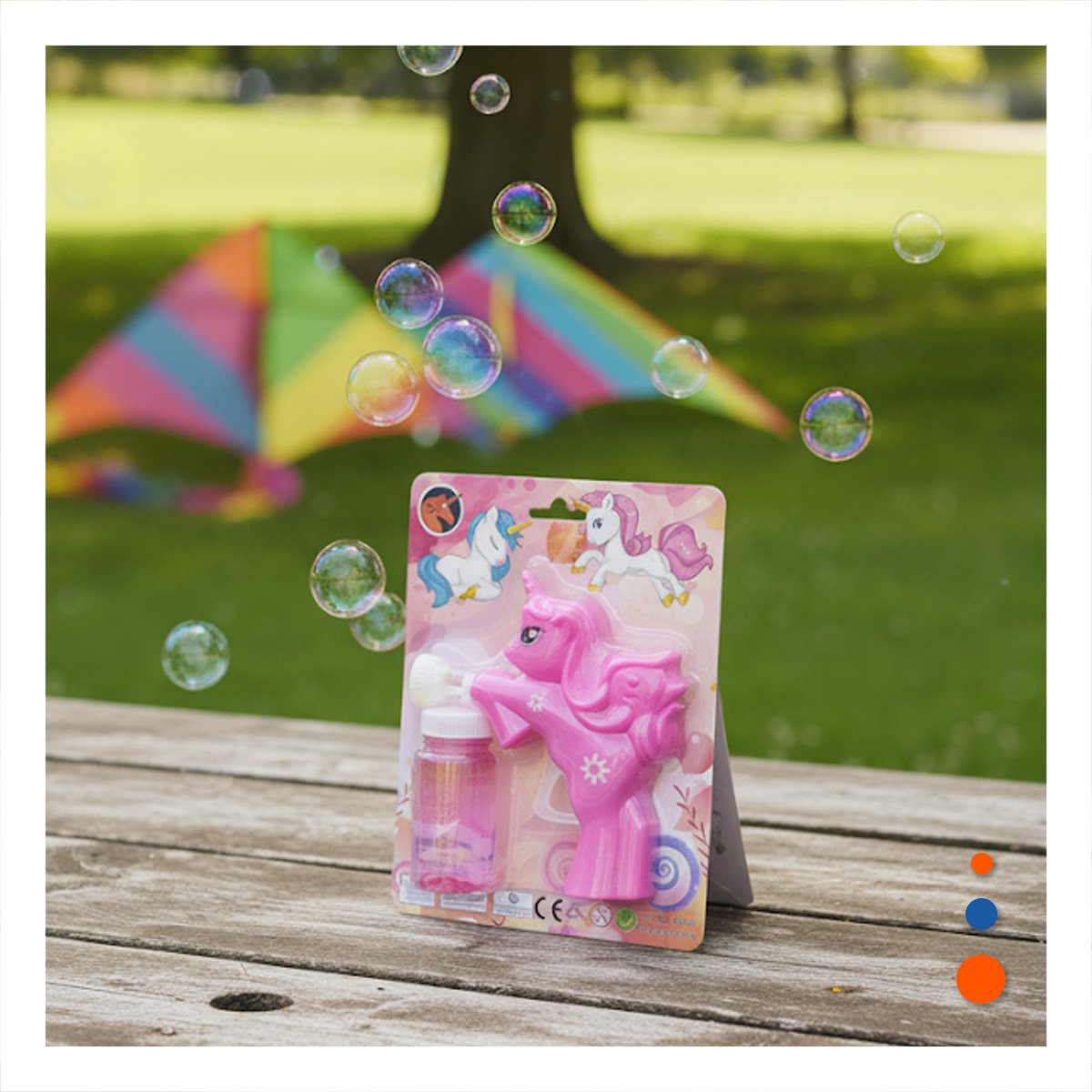 EQUIPO DE BURBUJAS CON ESTILO UNICORNIO PARA ACTIVIDADES RECREATIVAS Y+LIGAS REGALO - 1