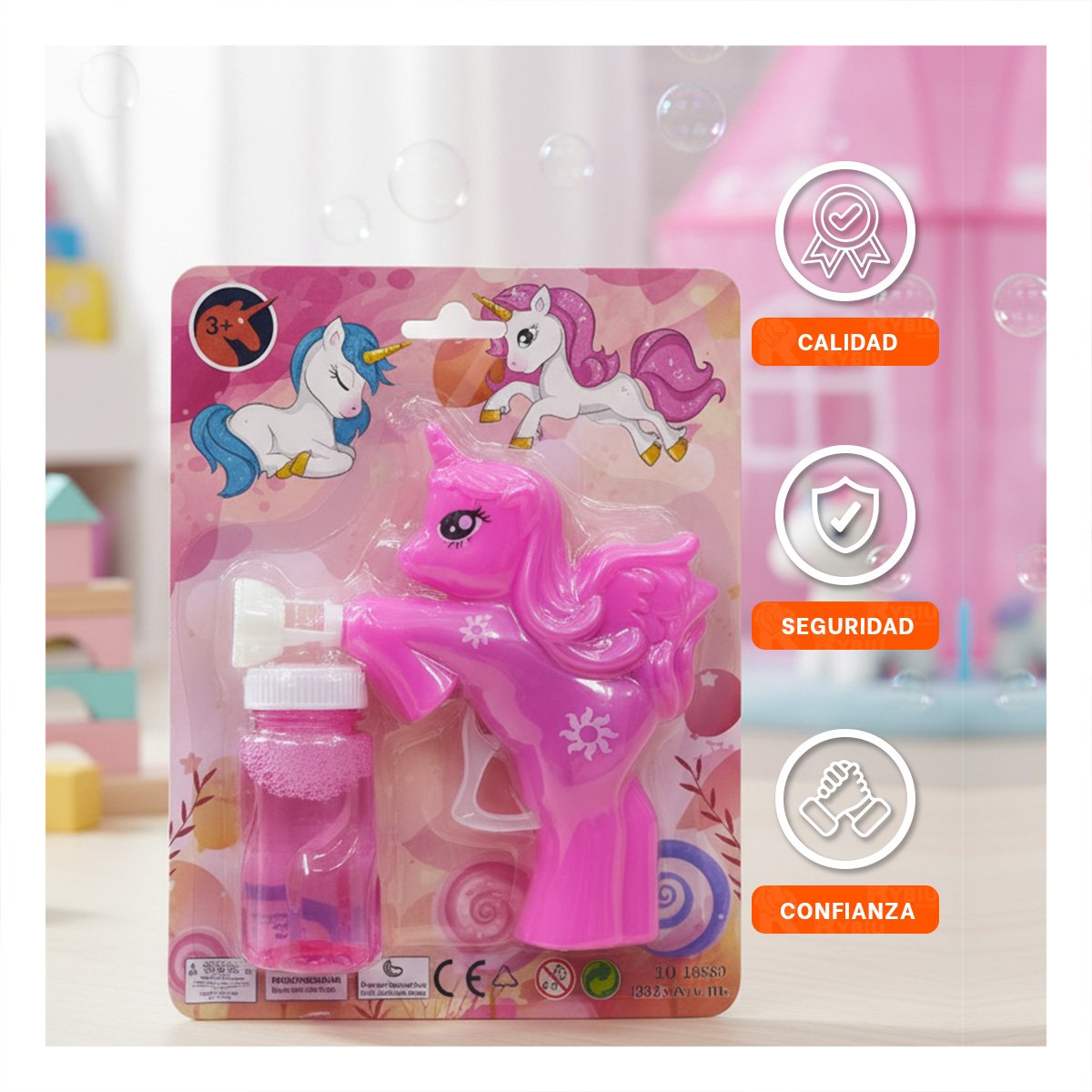 EQUIPO DE BURBUJAS CON ESTILO UNICORNIO PARA ACTIVIDADES RECREATIVAS Y+LIGAS REGALO - 2