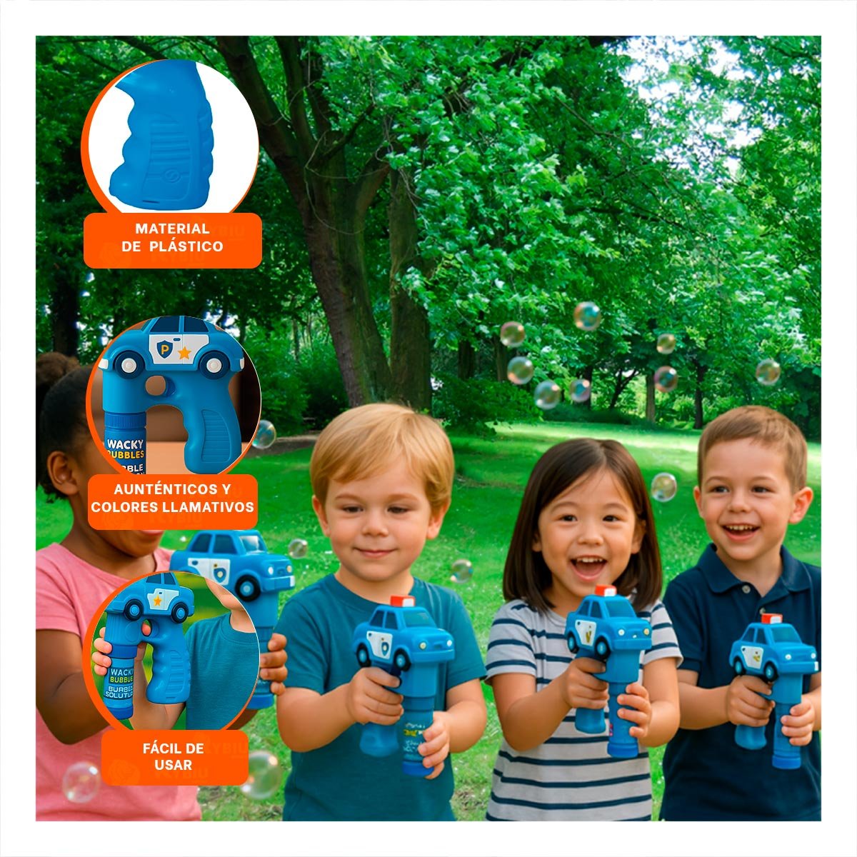 PACK2 EMISOR DE BURBUJAS CAMION CON FUNCION INTERACTIVA INFANTIL Y+REGALO STICKER - 5