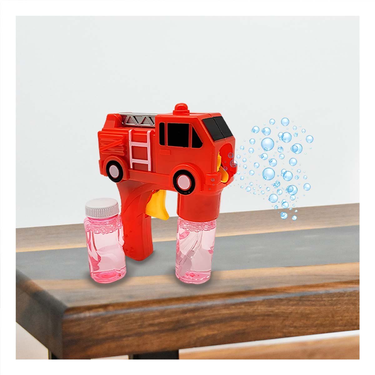 PACK2 JUGUETE DE BURBUJAS CARRO BOMBERO ROJO PARA MOMENTOS DE JUEGO ACTIVO Y+PAPEL REGALO - 5