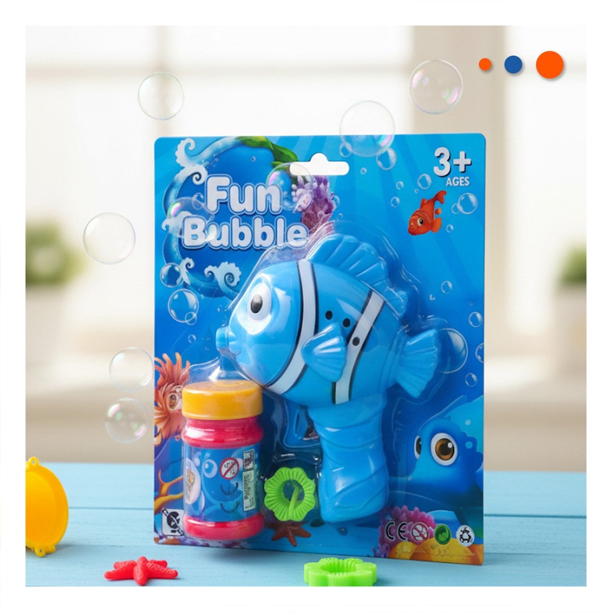 JUGUETE DE BURBUJAS CON FIGURA DE PEZ PARA JUEGOS AL AIRE LIBRE Y EN CASA - 2