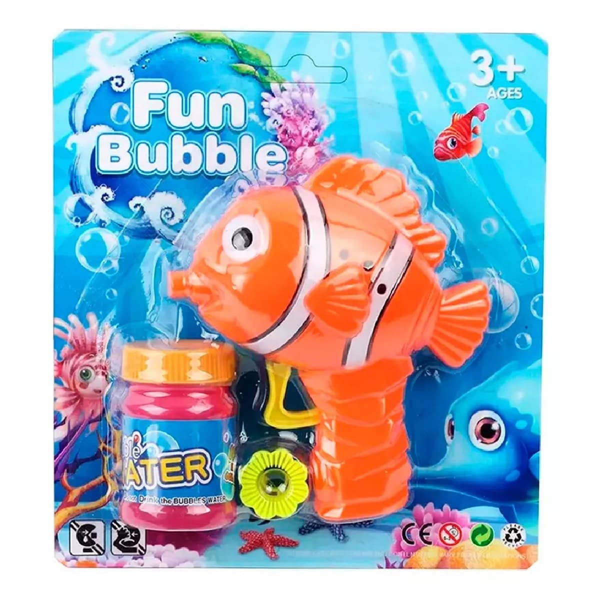 PACK4 ARTICULO DE BURBUJAS DE PEZ PARA DIVERSION EN EXTERIOR Y+PAPEL REGALO - 3