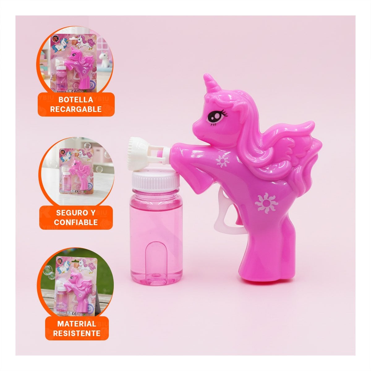 PACK6 ACCESORIO DE BURBUJAS CON UNICORNIO PARA DIVERSION EN FAMILIA Y+REGALO STICKER - 3