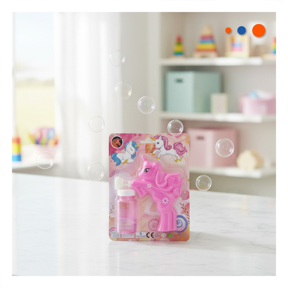 PACK6 ACCESORIO DE BURBUJAS CON UNICORNIO PARA DIVERSION EN FAMILIA Y+REGALO STICKER - 5