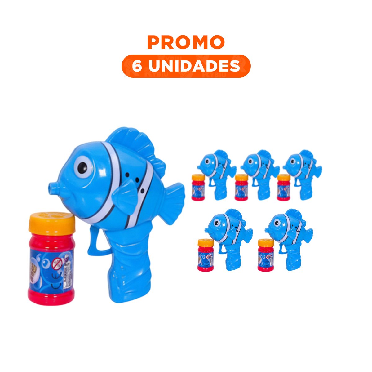 PACK6 EMISOR DIVERTIDO DE BURBUJAS CON FIGURA MARINA PARA RECREACION - 1