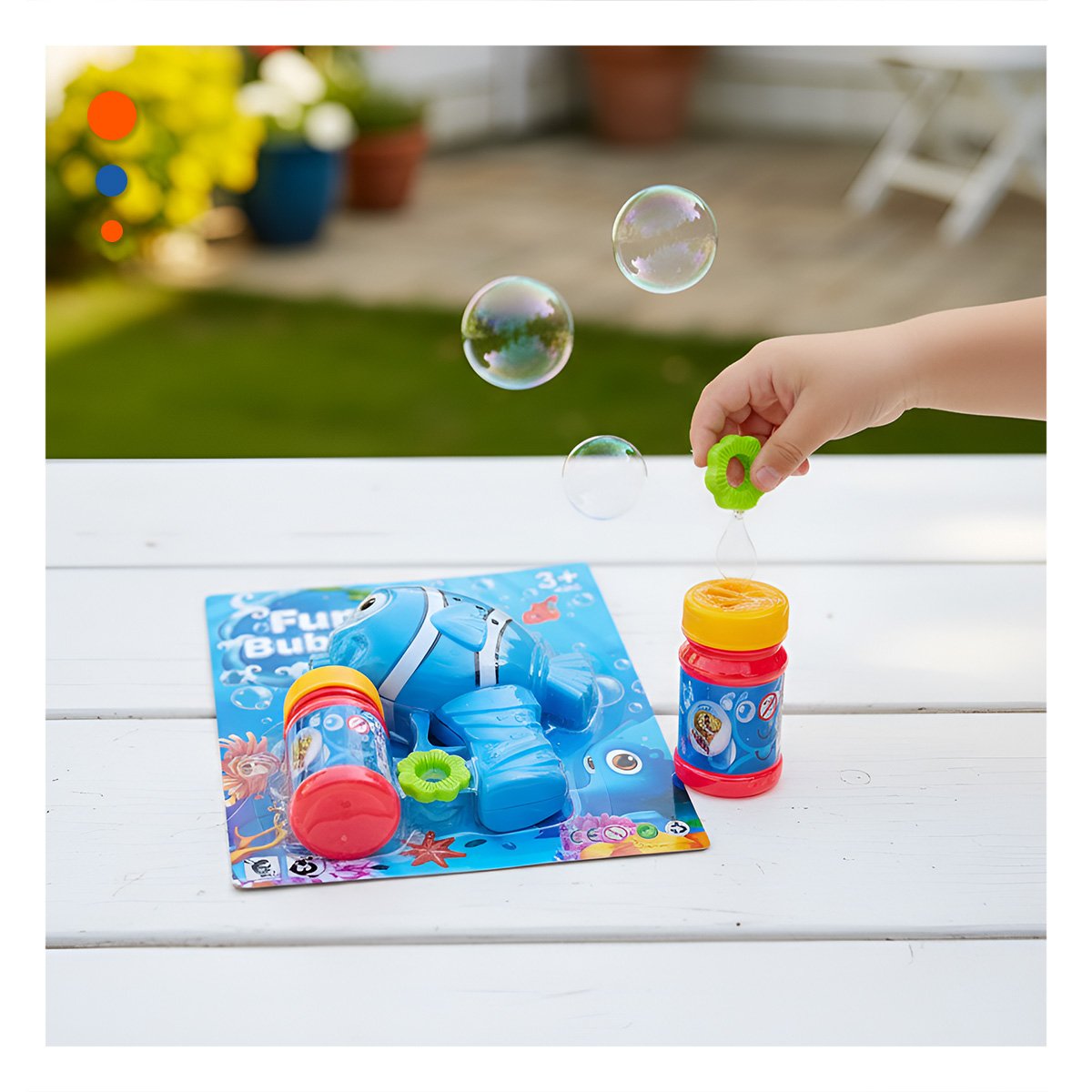 PACK12 EMISOR INFANTIL DE BURBUJAS CON FIGURA DE PEZ PARA ACTIVIDADES Y+REGALO STICKER - 5