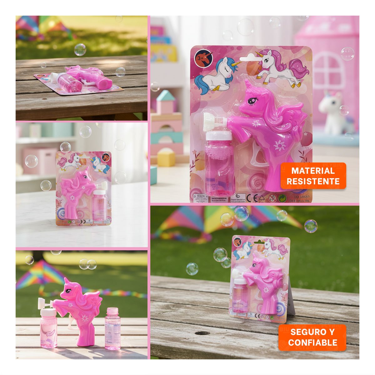PACK12 ARTICULO LUDICO DE BURBUJAS CON UNICORNIO PARA MOMENTOS ACTIVOS Y+PAPEL REGALO - 2