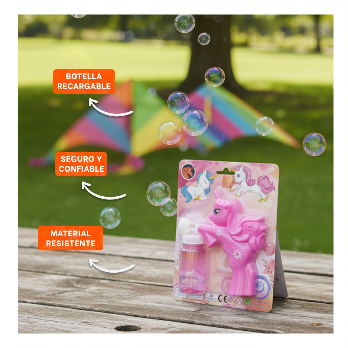 PACK12 ARTICULO LUDICO DE BURBUJAS CON UNICORNIO PARA MOMENTOS ACTIVOS Y+PAPEL REGALO - 3