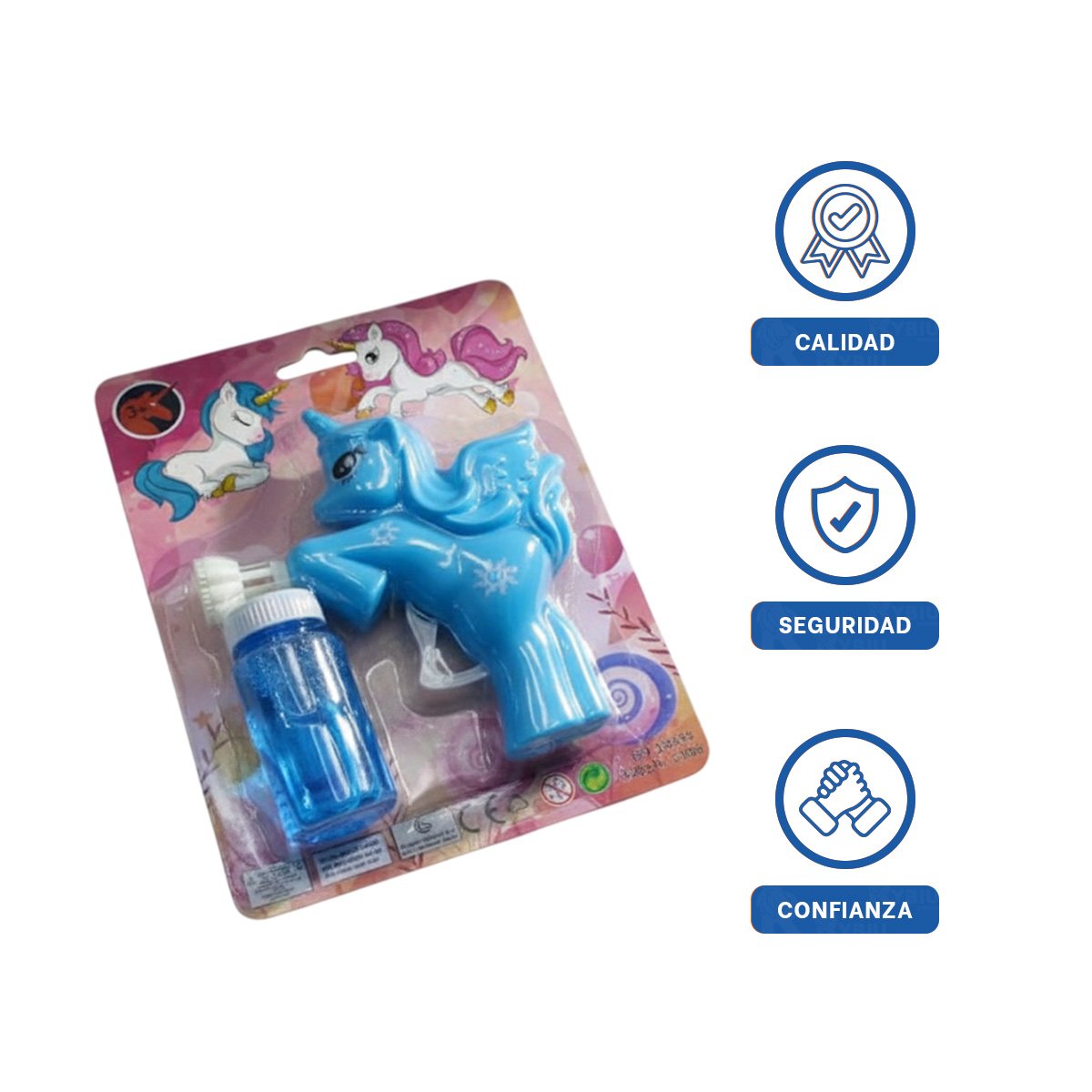 PACK6 LANZADOR DE BURBUJAS DE UNICORNIO CON DISENO ATRACTIVO PARA NINOS Y+REGALO STICKER - 2