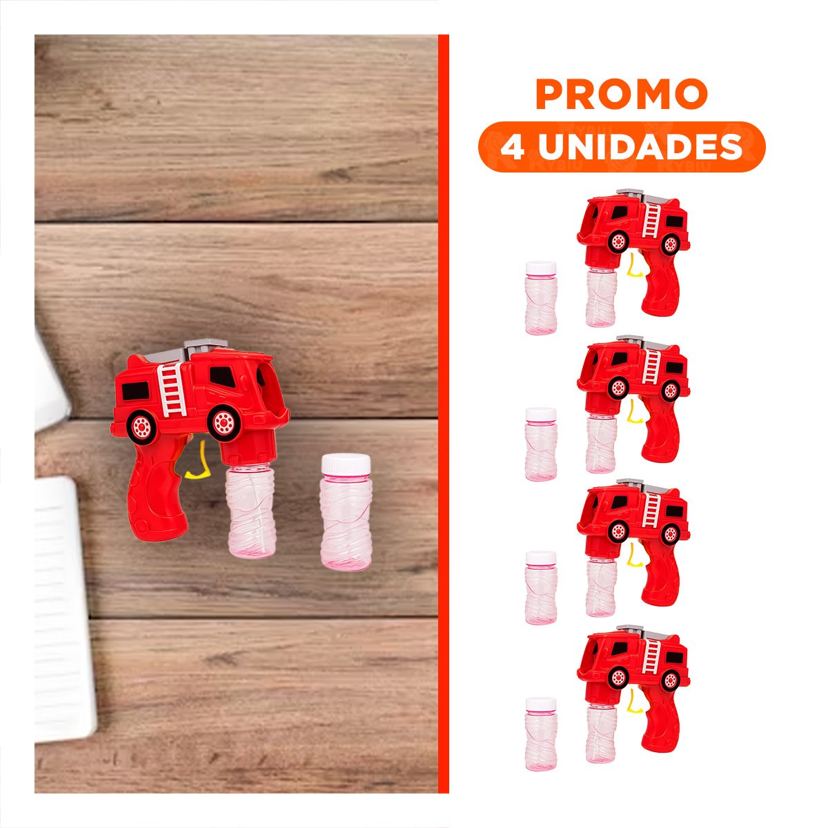 PACK4 GENERADOR DE BURBUJAS MANUAL CAMION PARA ENTRETENIMIENTO INFANTIL Y+REGALO STICKER - 1